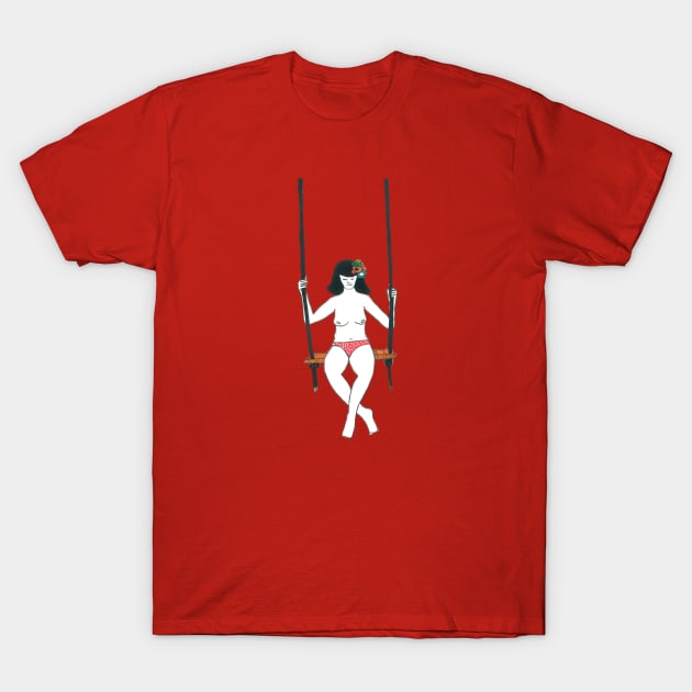 Girl On A Swing T-Shirt by DoodlesAndStuff